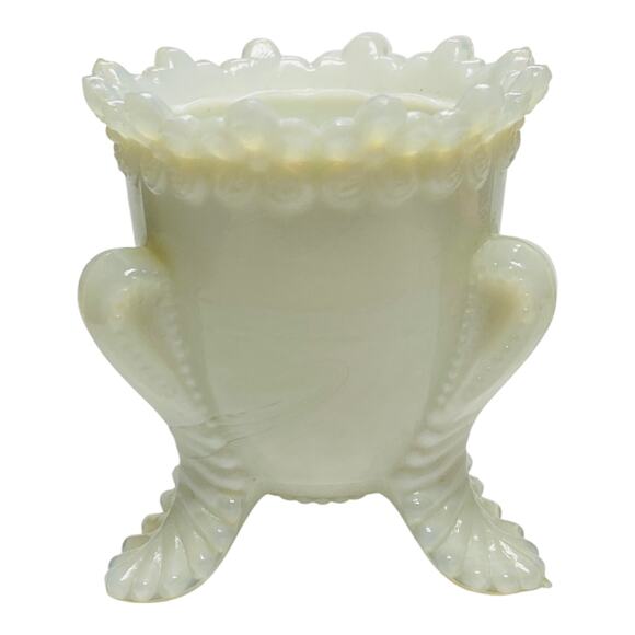 Forget Me Not Toothpick Holder Boyds Art Glass 2000 Silver White  - B1011 - Picture 15 of 16